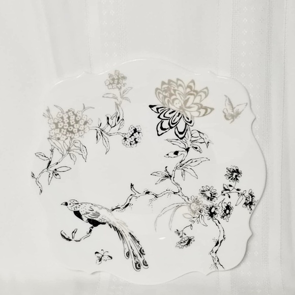 NEW Wedgwood Jasper Conran Chinoiserie Platinum Baroque Square Plate & Bowl Set - Picture 12 of 16